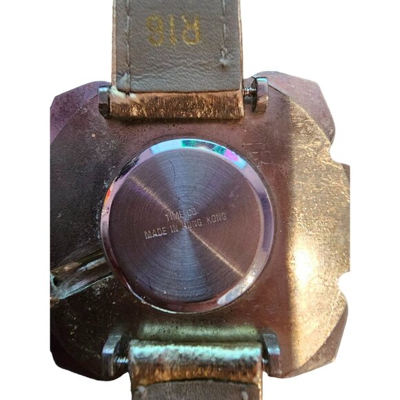 Jasmine Quartz Flower Watch Vintage Genuine Leather Band Gold 8" UNTESTED - Picture 8 of 8